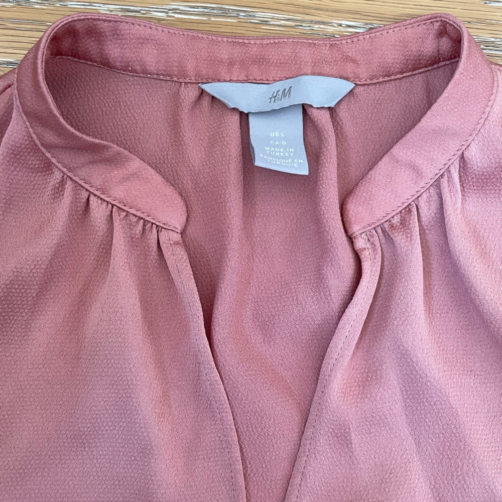 Peach Long-Sleeve Blouse - Picture 3 of 4